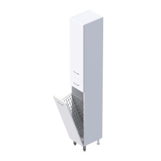 Пенал напольный Onika Модерн 402606 с бельевой корзиной 26 см белый